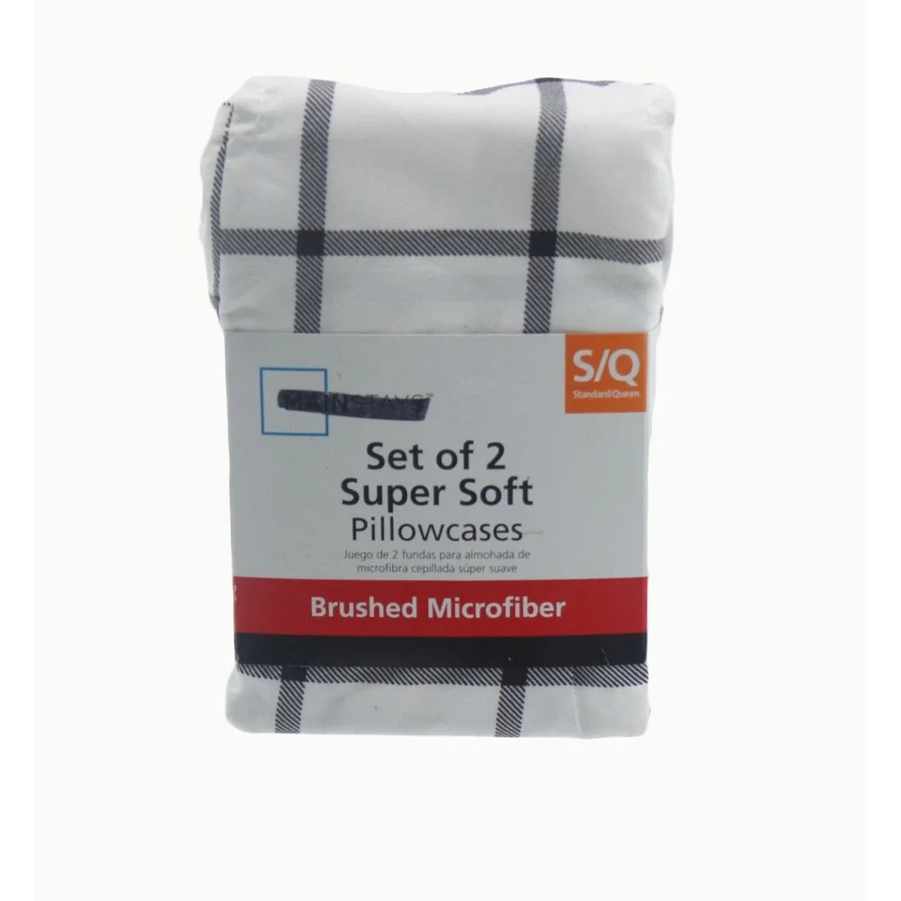 Mainstays Set of 2 Super Soft Brushed Microfiber Pillowcases White Standard